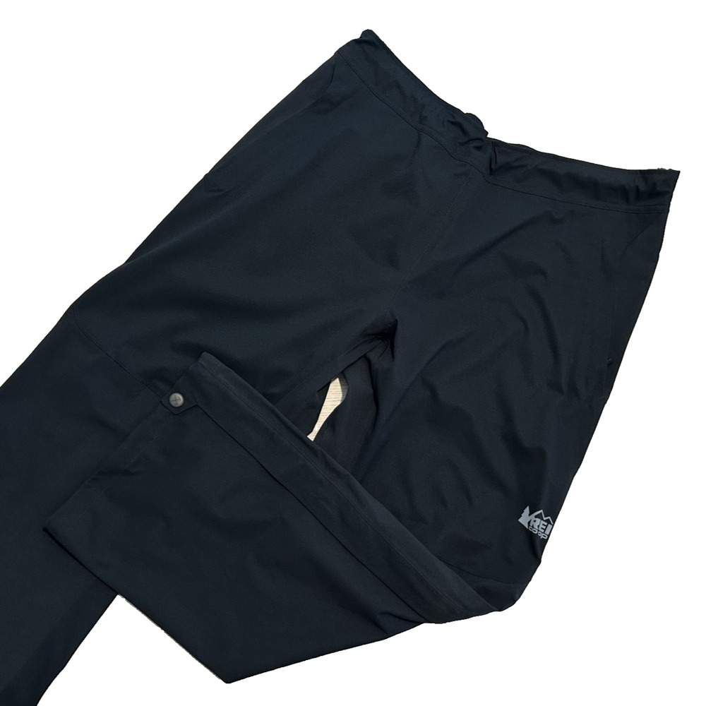 REI Co-Op Peak 2.5L Pants Mens XL x 30L Black Waterproof Rain Hike Outdoor Zip